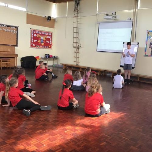Drama Club - with past pupil Kyle (Young Drama leader at local Artz Centre)