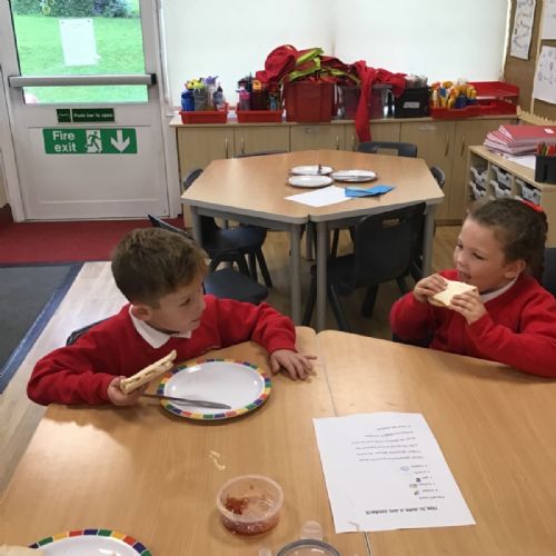 Following instructions for how to make a jam sandwich