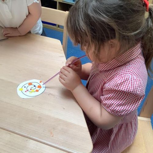 To link with our Literacy work on ‘Norman the snail with a silly shell’, we have been creating a new shell.